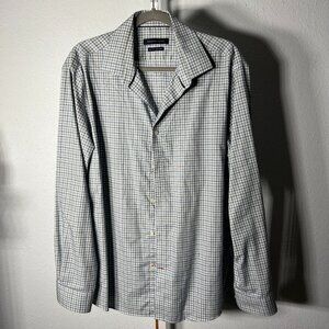 Tommy Hilfiger Slim Fit Purple & Green Check Long-Sleeve Button-Up SZ Lrg